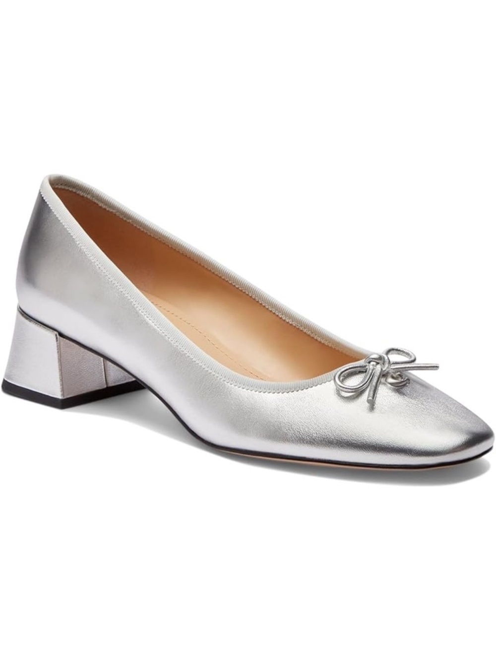 Coach Women’s Silver Low Block Heel Ballet Pump size 8.5 new